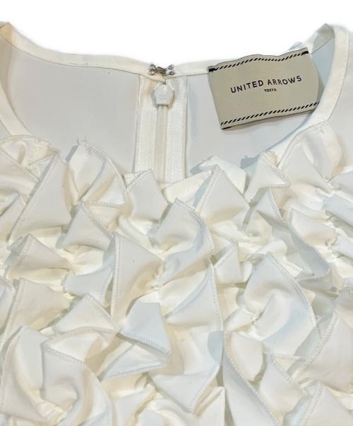 UNITED ARROWS（ユナイテッドアローズ）UNITED ARROWS (ユナイテッドアローズ) フリルブラウス/リッチフリル ブラウス　1521-199-1417 ホワイト サイズ:表記無しの古着・服飾アイテム
