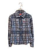 Vivienne Westwood RED LABELヴィヴィアンウエストウッドレッドレーベル）の古着「レーヨンブレンドチェックシャツ　357-01-89009」｜ネイビー