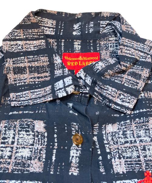 Vivienne Westwood RED LABEL（ヴィヴィアンウエストウッドレッドレーベル）Vivienne Westwood RED LABEL (ヴィヴィアンウエストウッドレッドレーベル) レーヨンブレンドチェックシャツ　357-01-89009 ネイビー サイズ:2の古着・服飾アイテム