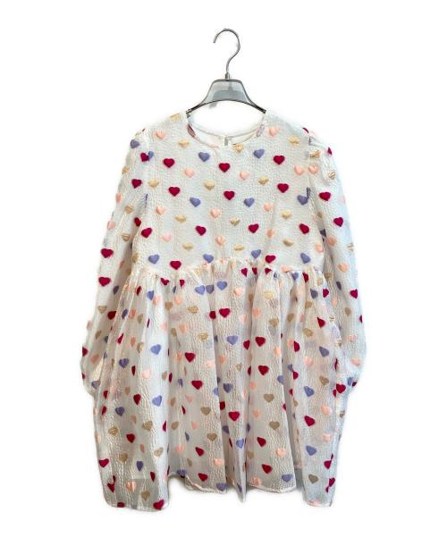 Sister Jane（シスタージェーン）Sister Jane (シスタージェーン) ハート柄ワンピース　25SJ00DR1548MUL ホワイト サイズ:S 未使用品の古着・服飾アイテム