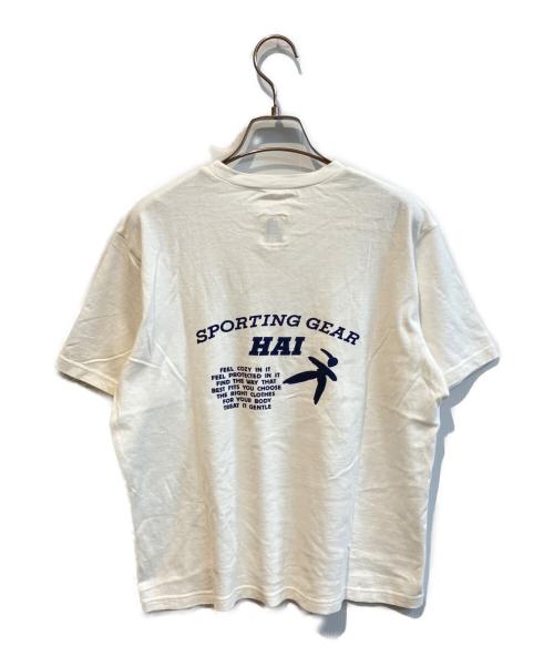 HAI SPORTING GEAR（ハイスポーティングギア）HAI SPORTING GEAR (ハイスポーティングギア) プリントTシャツ ホワイト サイズ:Ｍの古着・服飾アイテム
