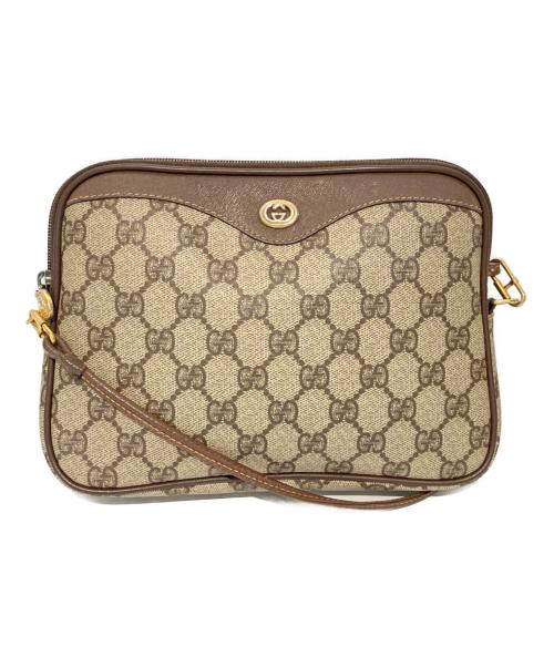 GUCCI（グッチ）GUCCI (グッチ) PVCショルダーバッグ　GG ブラウンの古着・服飾アイテム