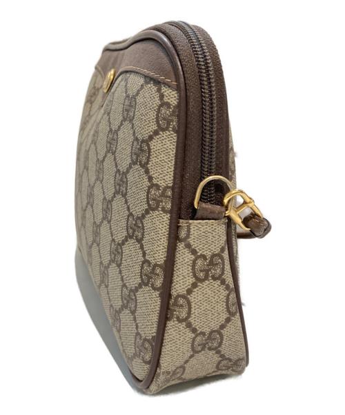 GUCCI（グッチ）GUCCI (グッチ) PVCショルダーバッグ　GG ブラウンの古着・服飾アイテム