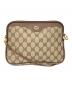 GUCCI（グッチ）の古着「PVCショルダーバッグ　GG」｜ブラウン