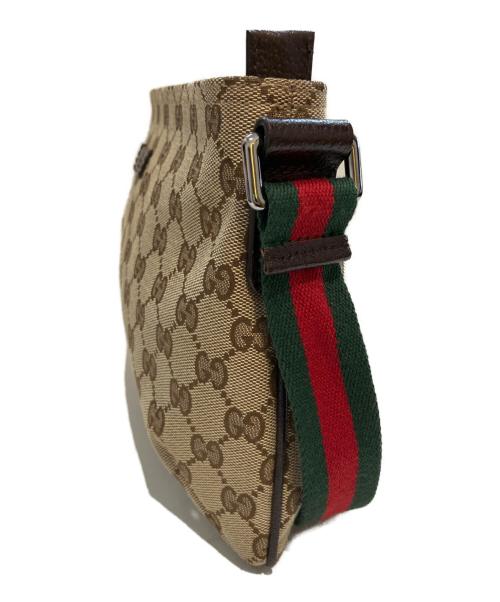GUCCI（グッチ）GUCCI (グッチ) ショルダーバッグ　189749　シェリーライン/GGキャンバス ブラウンの古着・服飾アイテム