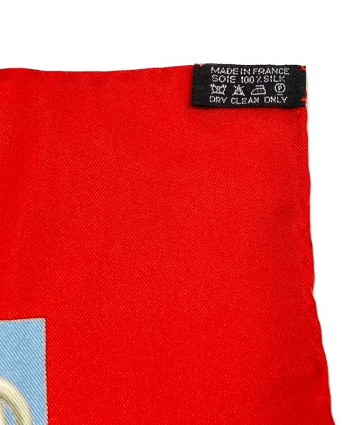 HERMES（エルメス）HERMES (エルメス) GRONLANDシルクスカーフ　カレ90 レッドの古着・服飾アイテム