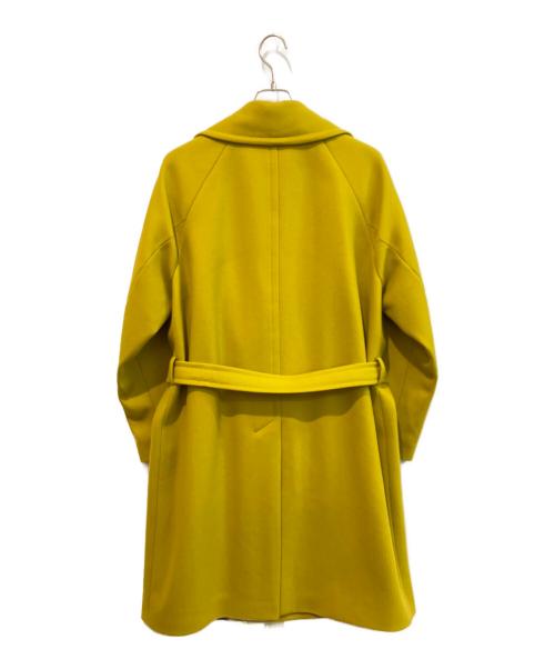 HEVO（イーヴォ）HEVO (イーヴォ) ダブルブレスト・ベルテッドコート　BRINDISI イエロー サイズ:48の古着・服飾アイテム