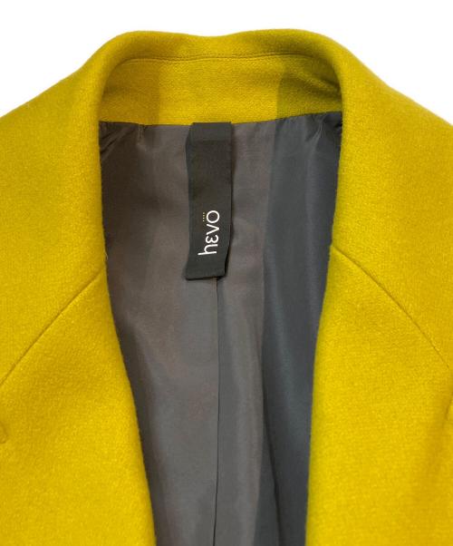 HEVO（イーヴォ）HEVO (イーヴォ) ダブルブレスト・ベルテッドコート　BRINDISI イエロー サイズ:48の古着・服飾アイテム