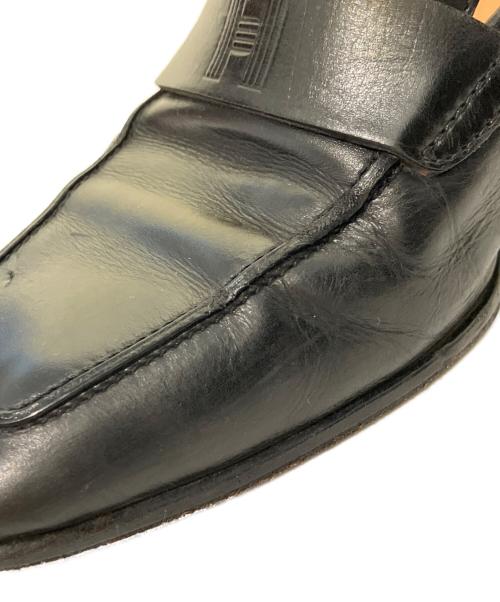 HERMES（エルメス）HERMES (エルメス) スクエアトゥヒールローファー ブラック サイズ:35 1/2の古着・服飾アイテム