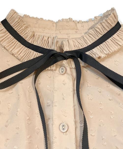 Sov.（ソブ）Sov. (ソブ) ポリエステルサテンドットワンピース　0501-230-223 ベージュ サイズ:Mの古着・服飾アイテム