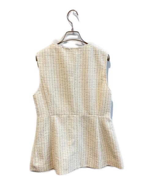 any Sis（エニィスィス）any Sis (エニィスィス) ファンシーツイードペプラム ジレ　JKWPGS1091 ホワイト サイズ:9の古着・服飾アイテム