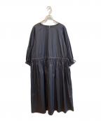 utiliteユティリテ）の古着「コンパクトラスターツイル ウエスト ギャザー ワンピース」｜ネイビー