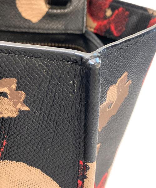COACH（コーチ）COACH (コーチ) フラワープリントレザーバッグ　33856 ブラックの古着・服飾アイテム