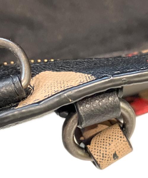 COACH（コーチ）COACH (コーチ) フラワープリントレザーバッグ　33856 ブラックの古着・服飾アイテム