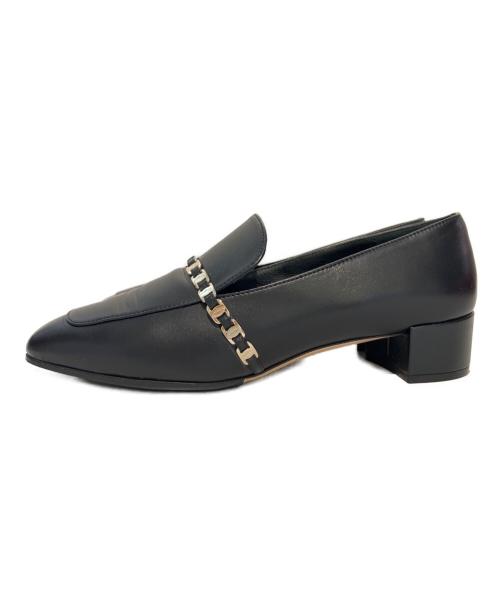 Salvatore Ferragamo（サルヴァトーレ フェラガモ）Salvatore Ferragamo (サルヴァトーレ フェラガモ) ヴァラチェーンパンプス　09297 ブラック サイズ:5 1/2の古着・服飾アイテム
