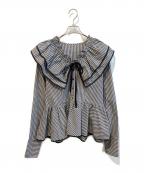 MAISON SPECIALメゾンスペシャル）の古着「Edge Trim Ruffle Shirt」｜ブラック