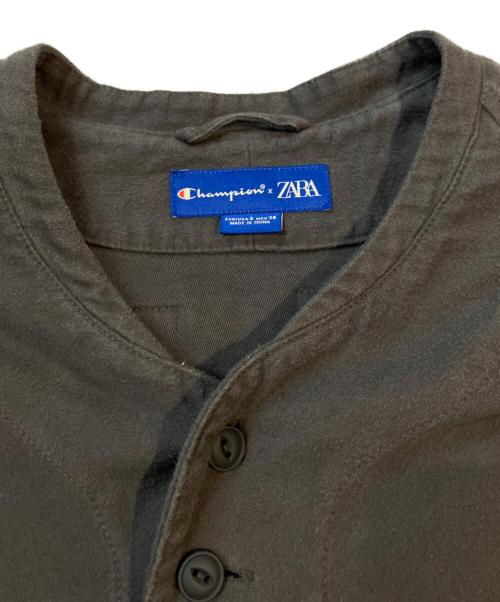 Champion（チャンピオン）Champion (チャンピオン) ZARA (ザラ) ベースボールシャツ グレー サイズ:Sの古着・服飾アイテム