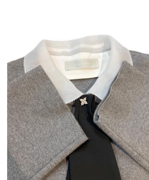 CELFORD（セルフォード）CELFORD (セルフォード) デタッチャブル総針カーディガン グレー サイズ:38の古着・服飾アイテム