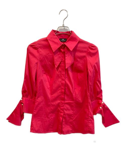 ELISABETTA FRANCHI（エリザベッタフランキ）ELISABETTA FRANCHI (エリザベッタフランキ) デザインシャツ レッド サイズ:40の古着・服飾アイテム