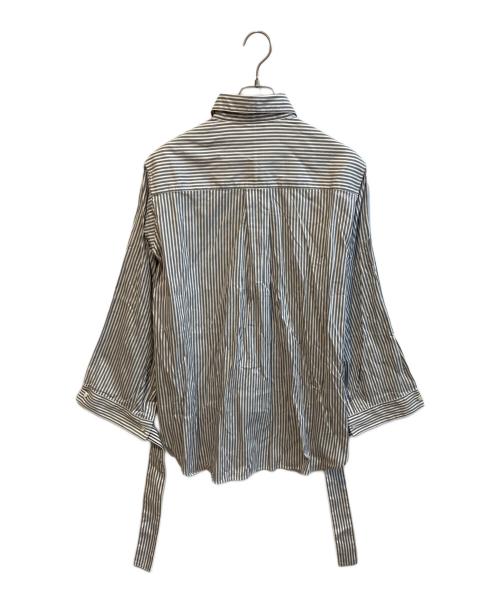 RITO（リト）Rito (リト) ストライプシャツ/REVERSIBLE SHIRT WITH BELT 0779RTS705B ホワイト×グレー サイズ:36の古着・服飾アイテム