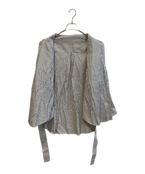 RITO（リト）Rito (リト) ストライプシャツ/REVERSIBLE SHIRT WITH BELT 0779RTS705B ホワイト×グレー サイズ:36の古着・服飾アイテム