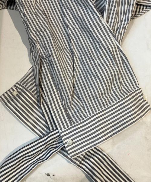 RITO（リト）Rito (リト) ストライプシャツ/REVERSIBLE SHIRT WITH BELT 0779RTS705B ホワイト×グレー サイズ:36の古着・服飾アイテム