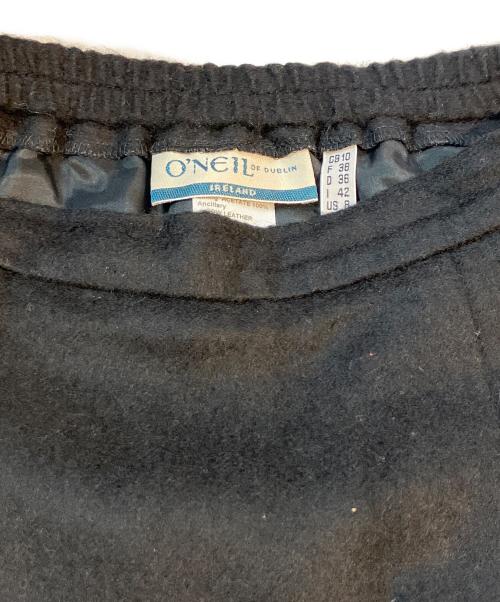 O'NEIL OF DUBLIN（オニールオブダブリン）O'NEIL OF DUBLIN (オニールオブダブリン) ウールフリンジラップスカート ブラック サイズ:38の古着・服飾アイテム