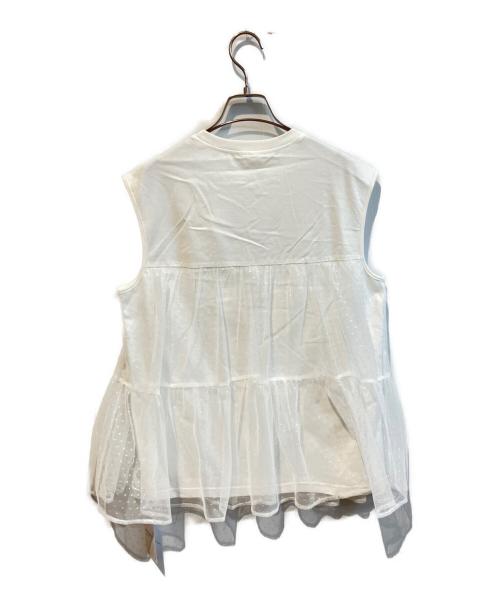 Spick and Span（スピック＆スパン）Spick and Span (スピック＆スパン) ドットチュールティアードTシャツ ホワイト サイズ:F 未使用品の古着・服飾アイテム