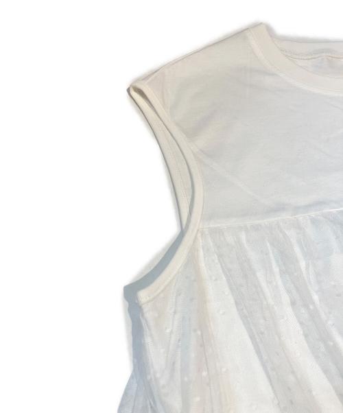 Spick and Span（スピック＆スパン）Spick and Span (スピック＆スパン) ドットチュールティアードTシャツ ホワイト サイズ:F 未使用品の古着・服飾アイテム