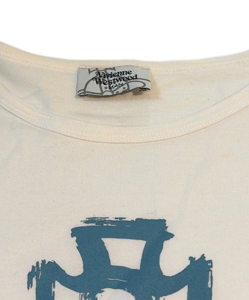 Vivienne Westwood man（ヴィヴィアン ウェストウッド マン）Vivienne Westwood man (ヴィヴィアン ウェストウッド マン) オーブロゴTシャツ　199012 ホワイト サイズ:Fの古着・服飾アイテム