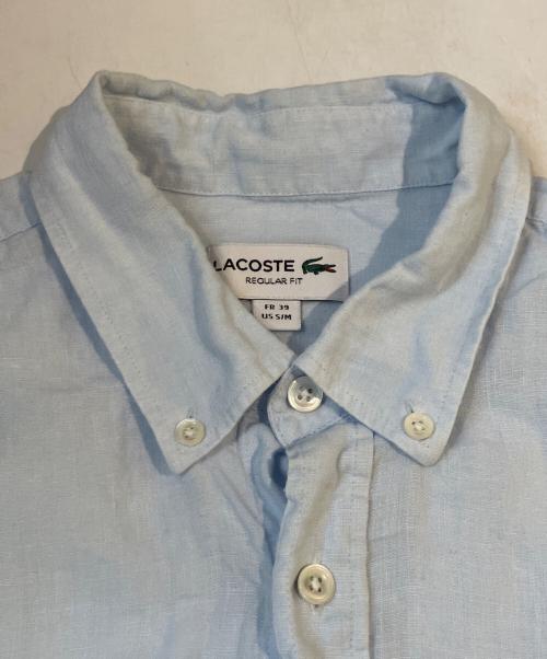 LACOSTE（ラコステ）LACOSTE (ラコステ) リネンシャツ スカイブルー サイズ:Mの古着・服飾アイテム