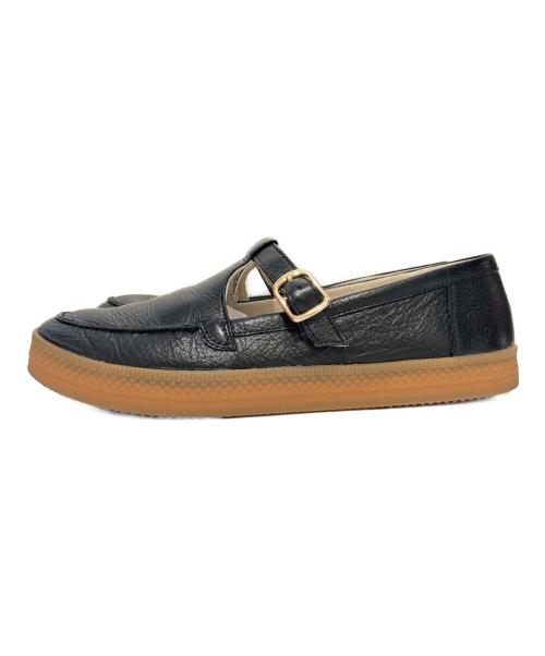 MINNETONKA（ミネトンカ）MINNETONKA (ミネトンカ) RED WOOD RIVER (レッドウッドリバー) Tストラップ フラットシューズ ブラック サイズ:24.5の古着・服飾アイテム