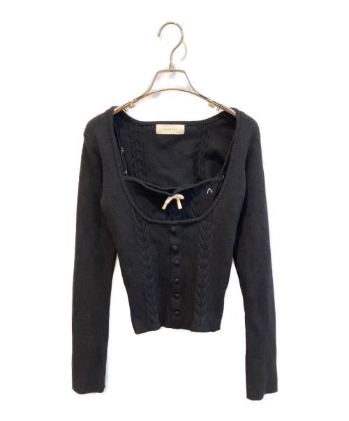 ANDMARY（アンドマリー）andmary (アンドマリー) Sharon ribbon tops　AM1517 ブラック サイズ:Fの古着・服飾アイテム