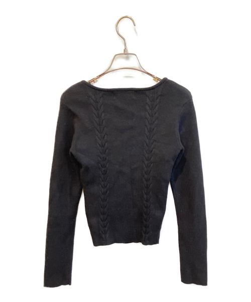 ANDMARY（アンドマリー）andmary (アンドマリー) Sharon ribbon tops　AM1517 ブラック サイズ:Fの古着・服飾アイテム