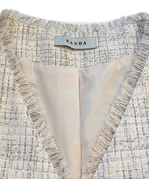 RANDA（ランダ）RANDA (ランダ) チュールレイヤードジャケットワンピース　BD36073L4 ホワイト サイズ:1の古着・服飾アイテム