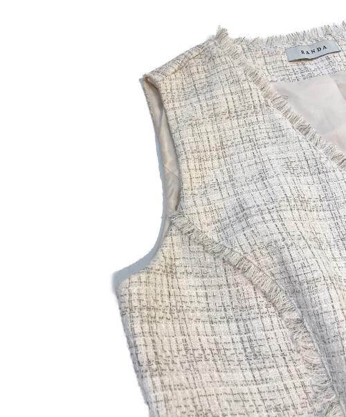 RANDA（ランダ）RANDA (ランダ) チュールレイヤードジャケットワンピース　BD36073L4 ホワイト サイズ:1の古着・服飾アイテム