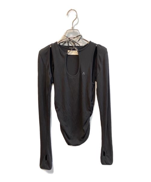 ANDMARY（アンドマリー）andmary (アンドマリー) Hannah check tops black　AM1182 ブラック サイズ:Fの古着・服飾アイテム