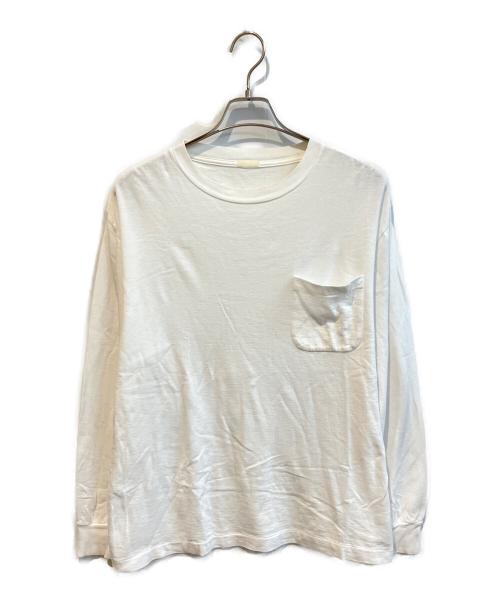 COMOLI（コモリ）COMOLI (コモリ) インレイ起毛 クルーネック カットソー　101-05001 ホワイト サイズ:2の古着・服飾アイテム