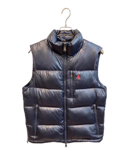 POLO RALPH LAUREN（ポロ・ラルフローレン）POLO RALPH LAUREN (ポロ・ラルフローレン) ロゴ刺繍ダウンベスト ネイビー サイズ:Sの古着・服飾アイテム