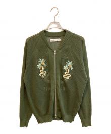 HIGH-GATE（ハイゲート）の古着「SNAKE MESH KNIT BLOUSON　25HG-SS08」｜グリーン