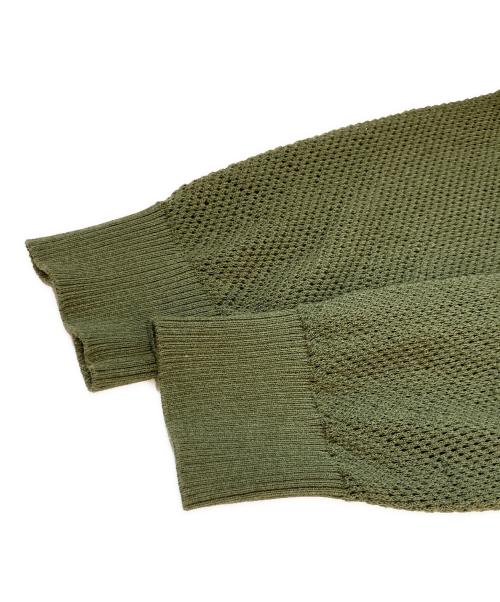 HIGH-GATE（ハイゲート）HIGH-GATE (ハイゲート) SNAKE MESH KNIT BLOUSON　25HG-SS08 グリーン サイズ:2の古着・服飾アイテム