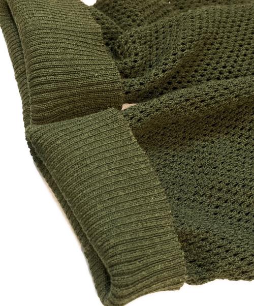 HIGH-GATE（ハイゲート）HIGH-GATE (ハイゲート) SNAKE MESH KNIT BLOUSON　25HG-SS08 グリーン サイズ:2の古着・服飾アイテム