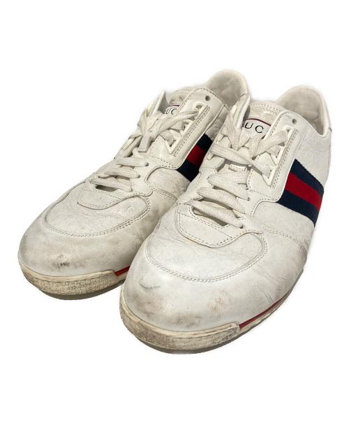 GUCCI（グッチ）GUCCI (グッチ) スニーカー　233334　マイクログッチシマ サイドライン ホワイト サイズ:7 1/2の古着・服飾アイテム