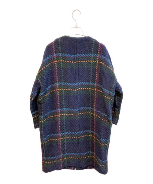 john branigan（ジョンブラニガン）john branigan (ジョンブラニガン) ノーカラーウールコート　VCOAT ネイビー サイズ:表記無しの古着・服飾アイテム