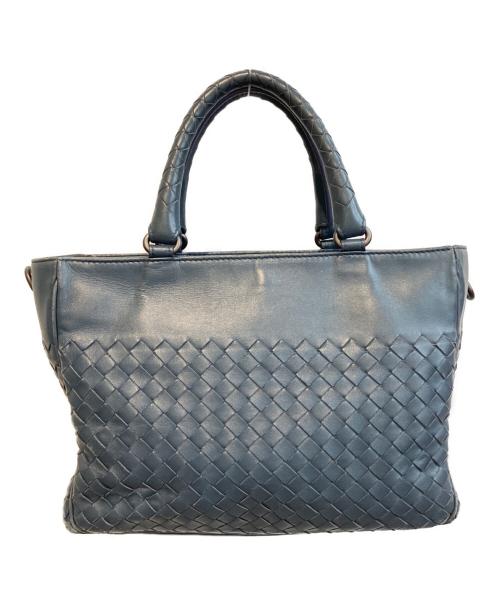 BOTTEGA VENETA（ボッテガベネタ）BOTTEGA VENETA (ボッテガベネタ) スモールトートバッグ　481796　イントレチャート ネイビーの古着・服飾アイテム
