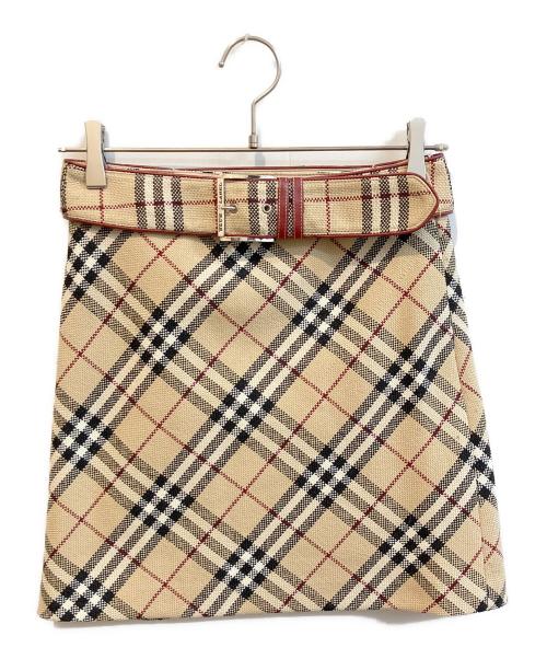 BURBERRY BLUE LABEL（バーバリー ブルー レーベル）BURBERRY BLUE LABEL (バーバリー ブルー レーベル) ノバチェックミニスカート ブラウン サイズ:36の古着・服飾アイテム