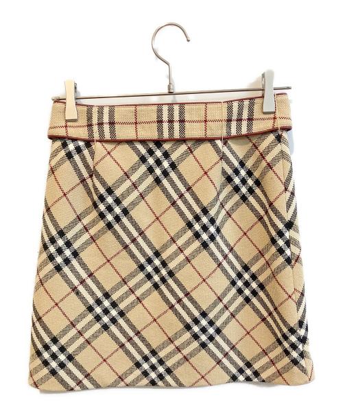 BURBERRY BLUE LABEL（バーバリー ブルー レーベル）BURBERRY BLUE LABEL (バーバリー ブルー レーベル) ノバチェックミニスカート ブラウン サイズ:36の古着・服飾アイテム