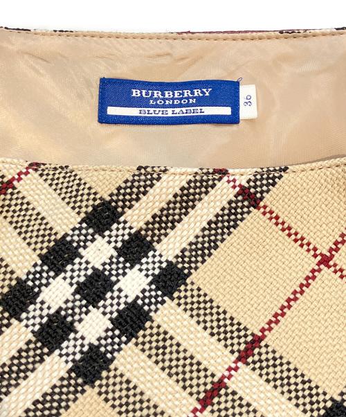 BURBERRY BLUE LABEL（バーバリー ブルー レーベル）BURBERRY BLUE LABEL (バーバリー ブルー レーベル) ノバチェックミニスカート ブラウン サイズ:36の古着・服飾アイテム
