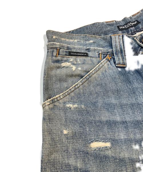 DOLCE & GABBANA（ドルチェ＆ガッバーナ）DOLCE & GABBANA (ドルチェ＆ガッバーナ) ミッキーマウスクラッシュデニムパンツ　ZDP68/818S インディゴ サイズ:44の古着・服飾アイテム