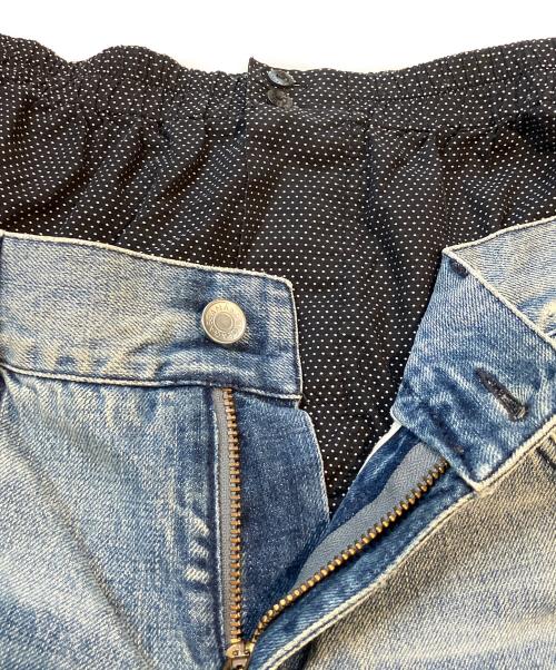 DOLCE & GABBANA（ドルチェ＆ガッバーナ）DOLCE & GABBANA (ドルチェ＆ガッバーナ) ドット柄アンダーウェアレイヤードデニムパンツ　G44TBD/G9J49 インディゴ サイズ:46の古着・服飾アイテム
